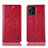 Funda de Cuero Cartera con Soporte Carcasa H04P para Oppo Find X3 5G Rojo