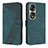 Funda de Cuero Cartera con Soporte Carcasa H04X para Huawei Honor 70 Pro+ Plus 5G Verde
