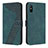 Funda de Cuero Cartera con Soporte Carcasa H04X para Xiaomi Redmi 9A Verde