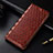 Funda de Cuero Cartera con Soporte Carcasa H05 para Apple iPhone 13 Mini Marron Claro