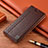 Funda de Cuero Cartera con Soporte Carcasa H05P para Samsung Galaxy S22 5G Marron