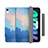 Funda de Cuero Cartera con Soporte Carcasa H06 para Apple iPad Mini 6 Azul