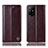 Funda de Cuero Cartera con Soporte Carcasa H06P para Oppo F19 Pro+ Plus 5G Marron