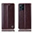 Funda de Cuero Cartera con Soporte Carcasa H06P para Oppo Find X3 5G Marron