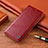 Funda de Cuero Cartera con Soporte Carcasa H06P para Samsung Galaxy Note 20 5G Rojo