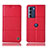 Funda de Cuero Cartera con Soporte Carcasa H07P para Motorola Moto Edge S30 5G Rojo