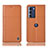 Funda de Cuero Cartera con Soporte Carcasa H07P para Motorola Moto G200 5G Naranja