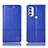 Funda de Cuero Cartera con Soporte Carcasa H07P para Motorola Moto G71 5G Azul