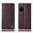 Funda de Cuero Cartera con Soporte Carcasa H07P para Oppo A55S 5G Marron