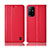 Funda de Cuero Cartera con Soporte Carcasa H07P para Oppo F19 Pro+ Plus 5G Rojo