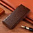 Funda de Cuero Cartera con Soporte Carcasa H08P para Samsung Galaxy S21 Plus 5G Marron