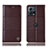 Funda de Cuero Cartera con Soporte Carcasa H10P para Motorola Moto Edge 30 Fusion 5G Marron