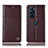 Funda de Cuero Cartera con Soporte Carcasa H10P para Motorola Moto Edge X30 5G Marron