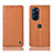 Funda de Cuero Cartera con Soporte Carcasa H10P para Motorola Moto Edge X30 5G Naranja