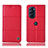 Funda de Cuero Cartera con Soporte Carcasa H10P para Motorola Moto Edge X30 5G Rojo