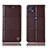 Funda de Cuero Cartera con Soporte Carcasa H10P para Motorola Moto G50 5G Marron