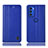Funda de Cuero Cartera con Soporte Carcasa H10P para Motorola Moto G51 5G Azul