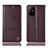 Funda de Cuero Cartera con Soporte Carcasa H10P para Oppo A94 5G Marron