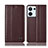 Funda de Cuero Cartera con Soporte Carcasa H10P para Oppo Reno8 5G Marron