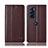Funda de Cuero Cartera con Soporte Carcasa H11P para Motorola Moto Edge X30 5G Marron