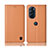 Funda de Cuero Cartera con Soporte Carcasa H11P para Motorola Moto Edge X30 5G Naranja