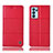 Funda de Cuero Cartera con Soporte Carcasa H11P para Oppo Reno6 Pro 5G India Rojo