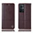 Funda de Cuero Cartera con Soporte Carcasa H11P para Oppo Reno7 Lite 5G Marron