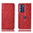 Funda de Cuero Cartera con Soporte Carcasa H15P para Motorola Moto Edge S30 5G Rojo