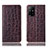 Funda de Cuero Cartera con Soporte Carcasa H16P para Oppo A94 5G Marron