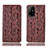 Funda de Cuero Cartera con Soporte Carcasa H17P para Oppo A94 5G Marron