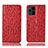 Funda de Cuero Cartera con Soporte Carcasa H18P para Oppo Find X3 5G Rojo