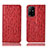 Funda de Cuero Cartera con Soporte Carcasa H18P para Oppo Reno5 Z 5G Rojo