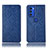 Funda de Cuero Cartera con Soporte Carcasa H19P para Motorola Moto G51 5G Azul