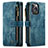Funda de Cuero Cartera con Soporte Carcasa H27 para Apple iPhone 13 Pro Max Azul