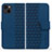 Funda de Cuero Cartera con Soporte Carcasa HF1 para Apple iPhone 14 Azul