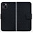 Funda de Cuero Cartera con Soporte Carcasa HF1 para Apple iPhone 14 Negro