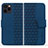 Funda de Cuero Cartera con Soporte Carcasa HF1 para Apple iPhone 14 Pro Azul