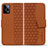 Funda de Cuero Cartera con Soporte Carcasa HF1 para Xiaomi Redmi Note 12 Explorer Marron