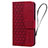 Funda de Cuero Cartera con Soporte Carcasa HF2 para Apple iPhone 14 Pro Max Rojo