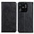 Funda de Cuero Cartera con Soporte Carcasa K01Z para Xiaomi Redmi 10 Power Negro