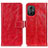 Funda de Cuero Cartera con Soporte Carcasa K04Z para Xiaomi Poco M4 5G Rojo