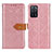 Funda de Cuero Cartera con Soporte Carcasa K05Z para Oppo A53s 5G Rosa