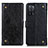 Funda de Cuero Cartera con Soporte Carcasa K06Z para Oppo A55 5G Negro