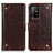 Funda de Cuero Cartera con Soporte Carcasa K06Z para Oppo A94 5G Marron