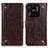 Funda de Cuero Cartera con Soporte Carcasa K06Z para Xiaomi Redmi 10 India Marron