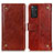 Funda de Cuero Cartera con Soporte Carcasa K06Z para Xiaomi Redmi Note 11 4G (2022) Marron Claro