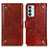 Funda de Cuero Cartera con Soporte Carcasa KZ06 para Samsung Galaxy F23 5G Marron Claro