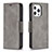 Funda de Cuero Cartera con Soporte Carcasa L01 para Apple iPhone 14 Pro Max Gris Oscuro