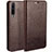 Funda de Cuero Cartera con Soporte Carcasa L01 para Huawei Y9s Marron