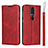 Funda de Cuero Cartera con Soporte Carcasa L01 para Nokia 4.2 Rojo